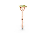 Rose gold Fancy Yellow Pear  Solitaire Heart Prong Engagement Ring with Tapered Band_56
