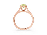 Rose gold Fancy Yellow Pear  Solitaire Heart Prong Engagement Ring with Tapered Band_57