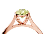 Rose gold Fancy Yellow Pear  Solitaire Heart Prong Engagement Ring with Tapered Band_58