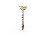 Rose gold Fancy Yellow Pear  Solitaire Marquise Side Stone Prong Setting Ring_46