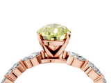 Rose gold Fancy Yellow Pear  Solitaire Marquise Side Stone Prong Setting Ring_48