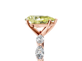 Rose gold Fancy Yellow Pear  Solitaire Marquise Side Stone Prong Setting Ring_49