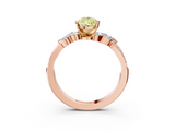 Rose gold Fancy Yellow Pear  Solitaire Marquise Twist Band with Six-Prong Setting_48