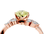 Rose gold Fancy Yellow Pear  Solitaire Marquise Twist Band with Six-Prong Setting_49