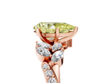 Rose gold Fancy Yellow Pear  Solitaire Marquise Twist Band with Six-Prong Setting_50
