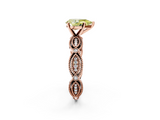Rose gold Fancy Yellow Pear  Solitaire Milgrain Diamond Engagement Ring with Bezel and Marquise Band_150