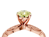 Rose gold Fancy Yellow Pear  Solitaire Milgrain Diamond Engagement Ring with Bezel and Marquise Band_152
