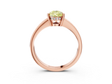 Rose gold Fancy Yellow Pear  Solitaire Pavé Band Prong Setting Ring_23