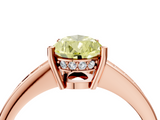 Rose gold Fancy Yellow Pear  Solitaire Pavé Band Prong Setting Ring_24