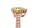 Rose gold Fancy Yellow Pear  Solitaire Pavé Band Prong Setting Ring_25