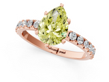 Rose gold Fancy Yellow Pear  Solitaire Pavé Band with Four-Prong Setting_140