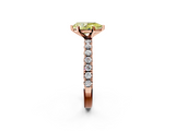 Rose gold Fancy Yellow Pear  Solitaire Pavé Band with Four-Prong Setting_141