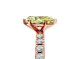 Rose gold Fancy Yellow Pear  Solitaire Pavé Band with Four-Prong Setting_144