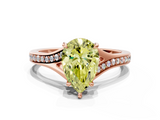 Rose gold Fancy Yellow Pear  Solitaire Pavé Band with Four-Prong Setting_42