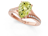 Rose gold Fancy Yellow Pear  Solitaire Pavé Band with Four-Prong Setting_43