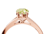 Rose gold Fancy Yellow Pear  Solitaire Pavé Band with Four-Prong Setting_46