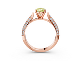 Rose gold Fancy Yellow Pear  Solitaire Pavé Diamond Engagement Ring with Four-Prong Setting_154