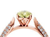 Rose gold Fancy Yellow Pear  Solitaire Pavé Diamond Engagement Ring with Four-Prong Setting_155
