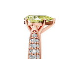 Rose gold Fancy Yellow Pear  Solitaire Pavé Diamond Engagement Ring with Four-Prong Setting_156