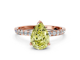 Rose gold Fancy Yellow Pear  Solitaire Pavé Diamond Engagement Ring with Four-Prong Setting_39