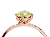 Rose gold Fancy Yellow Pear  Solitaire Pavé Diamond Engagement Ring with Four-Prong Setting_43