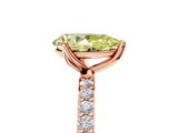 Rose gold Fancy Yellow Pear  Solitaire Pavé Diamond Engagement Ring with Four-Prong Setting_44