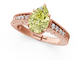 Rose gold Fancy Yellow Pear  Solitaire Pavé Diamond Milgrain Engagement Ring with Four-Prong Setting_4