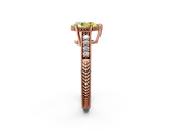 Rose gold Fancy Yellow Pear  Solitaire Pavé Diamond Milgrain Engagement Ring with Four-Prong Setting_5