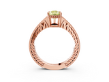 Rose gold Fancy Yellow Pear  Solitaire Pavé Diamond Milgrain Engagement Ring with Four-Prong Setting_6