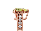 Rose gold Fancy Yellow Pear  Solitaire Pavé Diamond Milgrain Engagement Ring with Four-Prong Setting_8