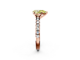 Rose gold Fancy Yellow Pear  Solitaire Pave Diamond Engagement Ring with Four-Prong Setting_266