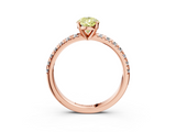 Rose gold Fancy Yellow Pear  Solitaire Pave Diamond Engagement Ring with Four-Prong Setting_267