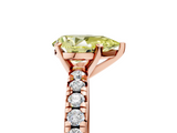 Rose gold Fancy Yellow Pear  Solitaire Pave Diamond Engagement Ring with Four-Prong Setting_269