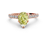 Rose gold Fancy Yellow Pear  Solitaire Pave Diamond Engagement Ring with Prong Setting_20
