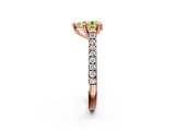 Rose gold Fancy Yellow Pear  Solitaire Pave Diamond Engagement Ring with Prong Setting_22