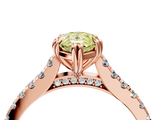 Rose gold Fancy Yellow Pear  Solitaire Pave Diamond Engagement Ring with Prong Setting_24