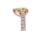 Rose gold Fancy Yellow Pear  Solitaire Pave Diamond Engagement Ring with Prong Setting_25