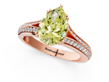 Rose gold Fancy Yellow Pear  Solitaire Pave Split Shank Engagement Ring with Six-Prong Setting_38