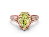 Rose gold Fancy Yellow Pear  Solitaire Pave Split Shank Ring with Four-Prong Setting_111