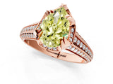 Rose gold Fancy Yellow Pear  Solitaire Pave Split Shank Ring with Four-Prong Setting_112
