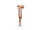 Rose gold Fancy Yellow Pear  Solitaire Pave Split Shank Ring with Four-Prong Setting_113