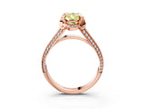 Rose gold Fancy Yellow Pear  Solitaire Pave Split Shank Ring with Four-Prong Setting_114