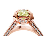 Rose gold Fancy Yellow Pear  Solitaire Pave Split Shank Ring with Four-Prong Setting_115