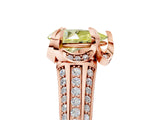 Rose gold Fancy Yellow Pear  Solitaire Pave Split Shank Ring with Four-Prong Setting_116