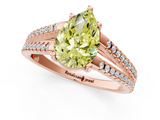 Rose gold Fancy Yellow Pear  Solitaire Split Shank Pavé Diamond Engagement Ring_390