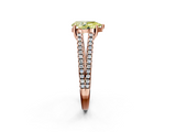 Rose gold Fancy Yellow Pear  Solitaire Split Shank Pavé Diamond Engagement Ring_391