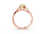 Rose gold Fancy Yellow Pear  Solitaire Split Shank Pavé Diamond Engagement Ring_392