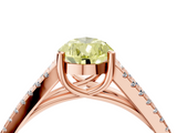 Rose gold Fancy Yellow Pear  Solitaire Split Shank Pavé Diamond Engagement Ring_393