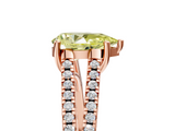 Rose gold Fancy Yellow Pear  Solitaire Split Shank Pavé Diamond Engagement Ring_394
