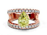 Rose gold Fancy Yellow Pear  Solitaire Split Shank Pave Diamond Ring_48